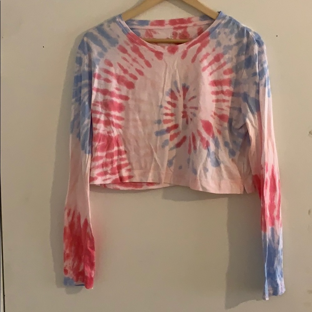 Long sleeve tie dye crop
